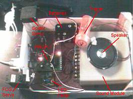 Picture of the electronics of the Haunted Cabin